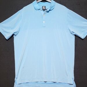 FootJoy Blue Striped Stretch Cotton Golf‎ Shirt Size L. #616